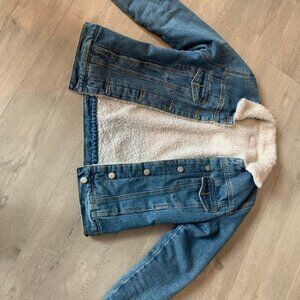 Free People Jean Jacket with Faux Fur Lining